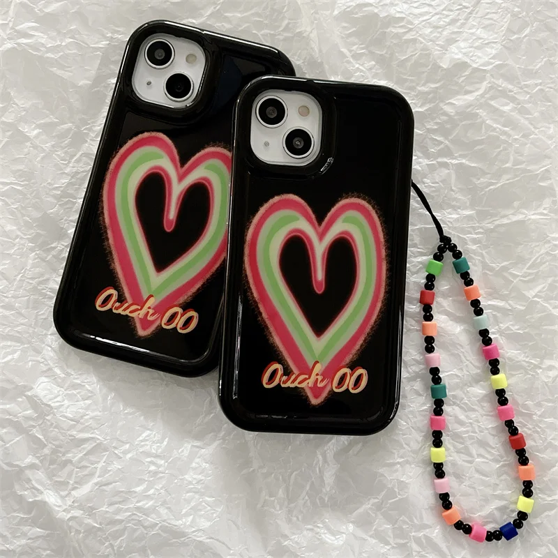 Rainbow multiple heart print beads chain bracelet case For iphone 11 12 13Pro 14 14pro Max Glossy silicone protective cover
Rainbow multiple heart print beads chain bracelet case For iphone 11 12 13Pro 14 14pro Max Glossy silicone protective cover