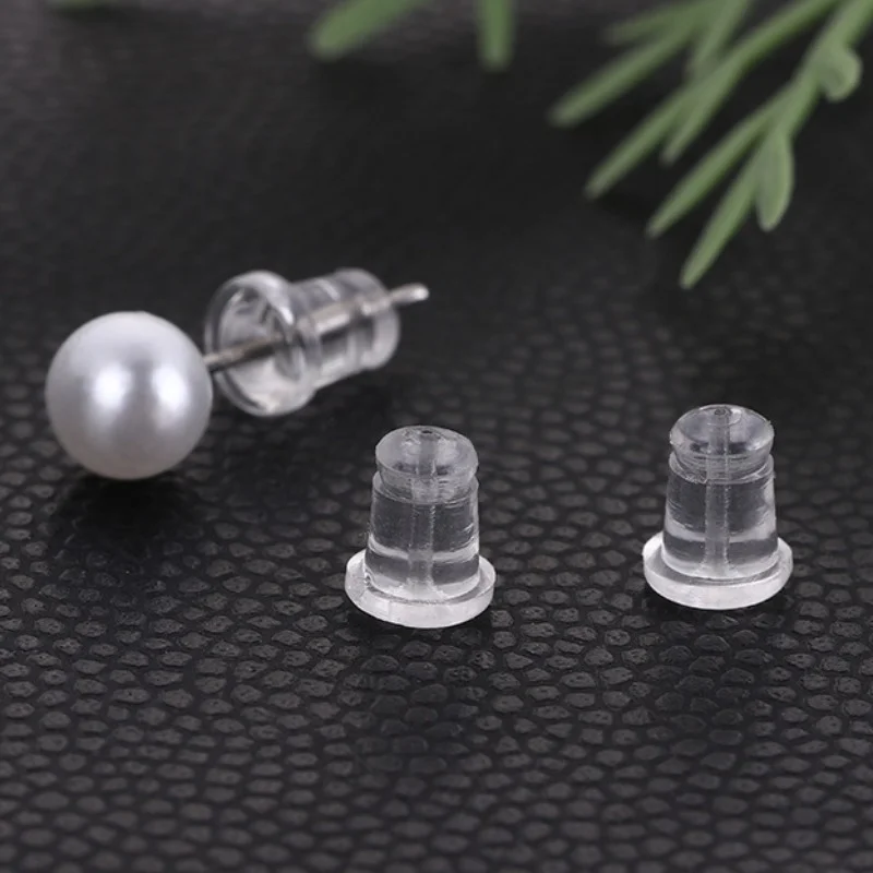 

100/200 Soft Silicone Rubber Earring Back Stoppers for Stud Earrings DIY Earring Findings Accessories Bullet Tube Ear Plugs