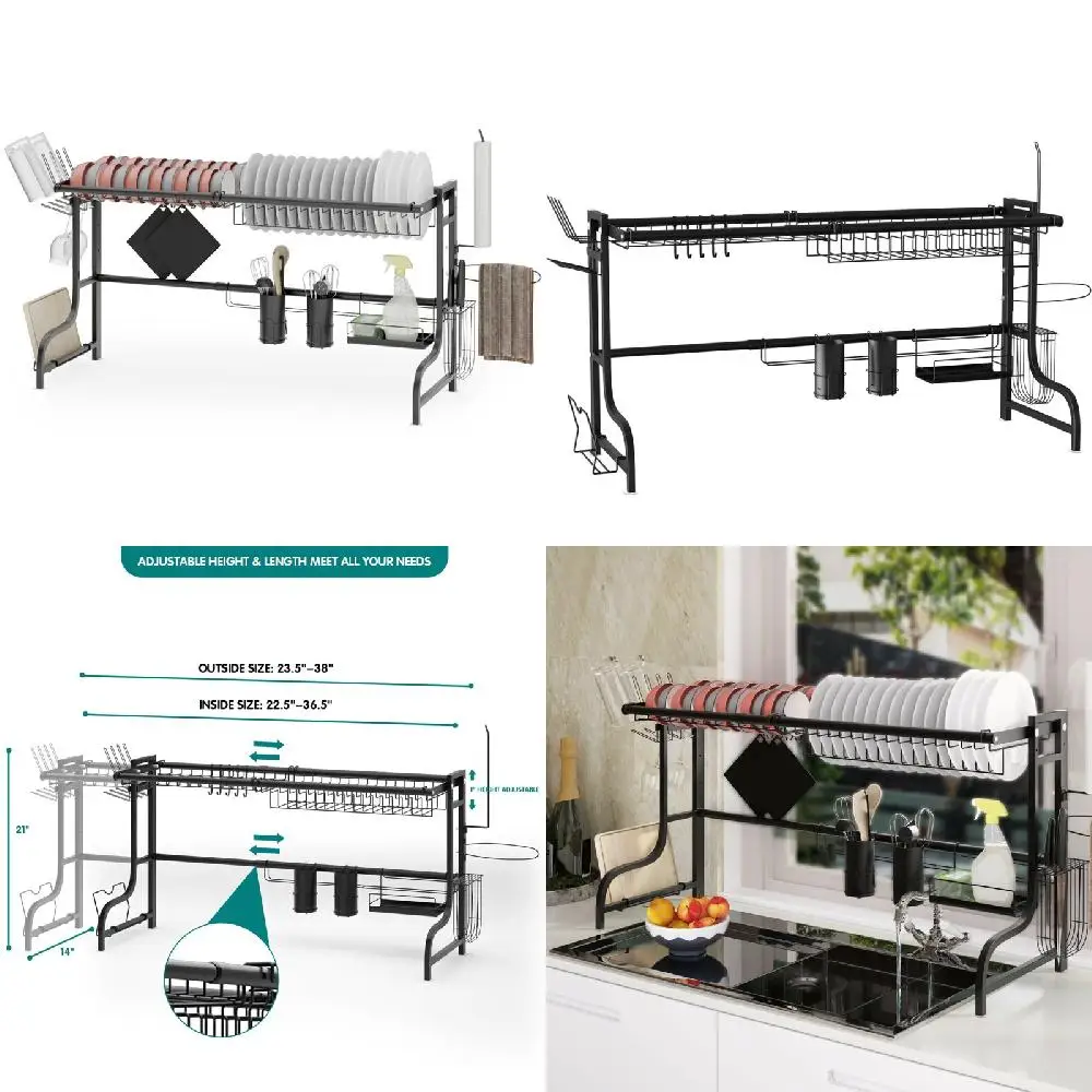 Outstanding Stainless Steel Over Sink Dish Drying Rack, Kitchen Organizer with Removable Cutlery Holder, Perfect Solution for Yo
Outstanding Stainless Steel Over Sink Dish Drying Rack, Kitchen Organizer with Removable Cutlery Holder, Perfect Solution for Yo