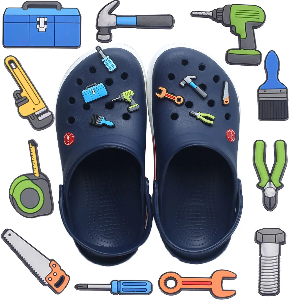 1PCS Toolbox Saw Electric drill brush Croc Accessories Sneakers Shoe Decoration for Women Men Christmas Gift Alligator Wholesale
1PCS Toolbox Saw Electric drill brush Croc Accessories Sneakers Shoe Decoration for Women Men Christmas Gift Alligator Wholesale