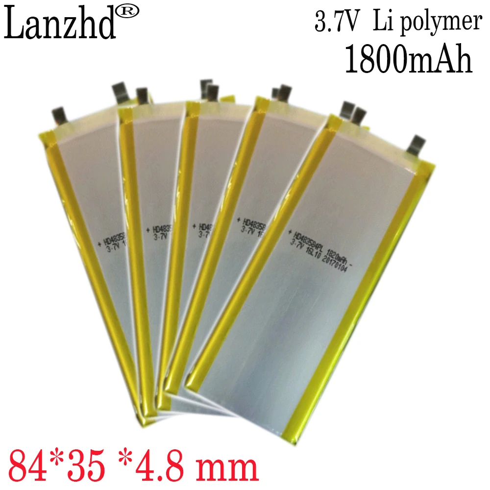1-10PCS 3.7V Li Polymer Batteries 1800mAh 483584 Soft package battery For PDA computer with built-in battery LED lights Battery
1-10PCS 3.7V Li Polymer Batteries 1800mAh 483584 Soft package battery For PDA computer with built-in battery LED lights Battery