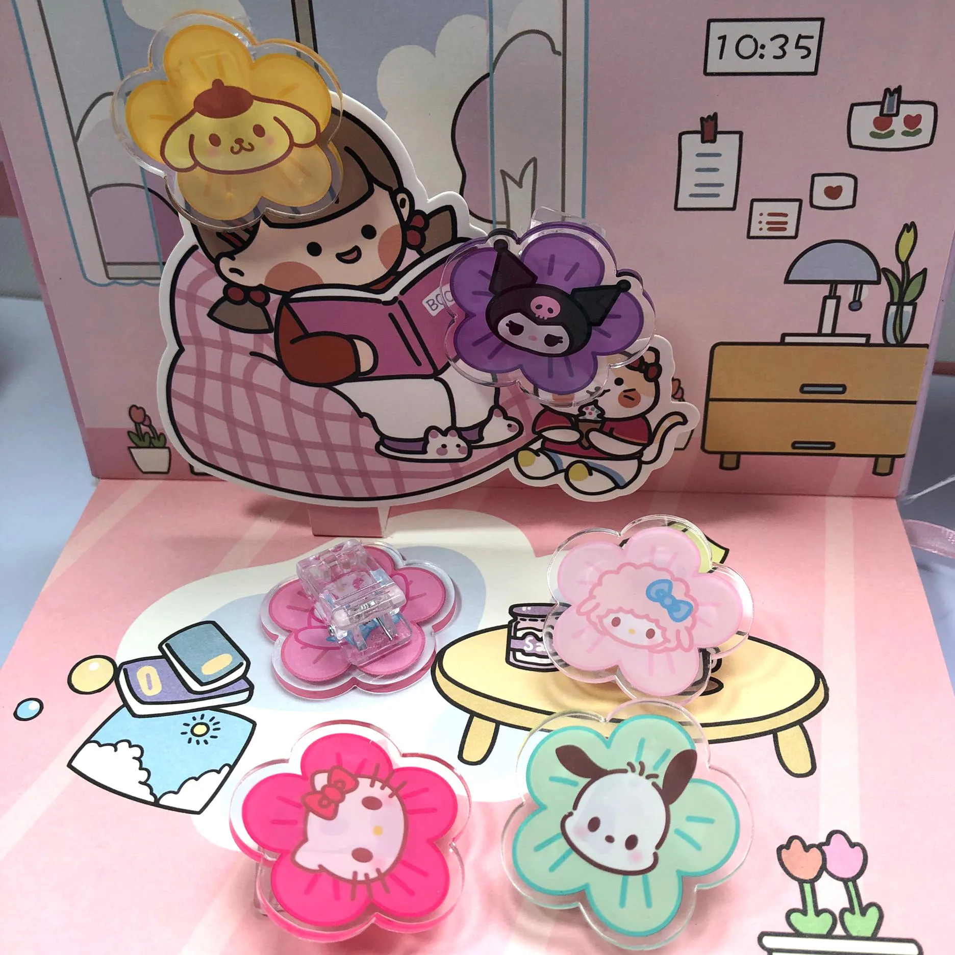 Sanrioed Kawaii Anime Cartoon series HelloKitty My melody Pudding dog Creative and cute girl PP clip student stationery clip 
Sanrioed Kawaii Anime Cartoon series HelloKitty My melody Pudding dog Creative and cute girl PP clip student stationery clip