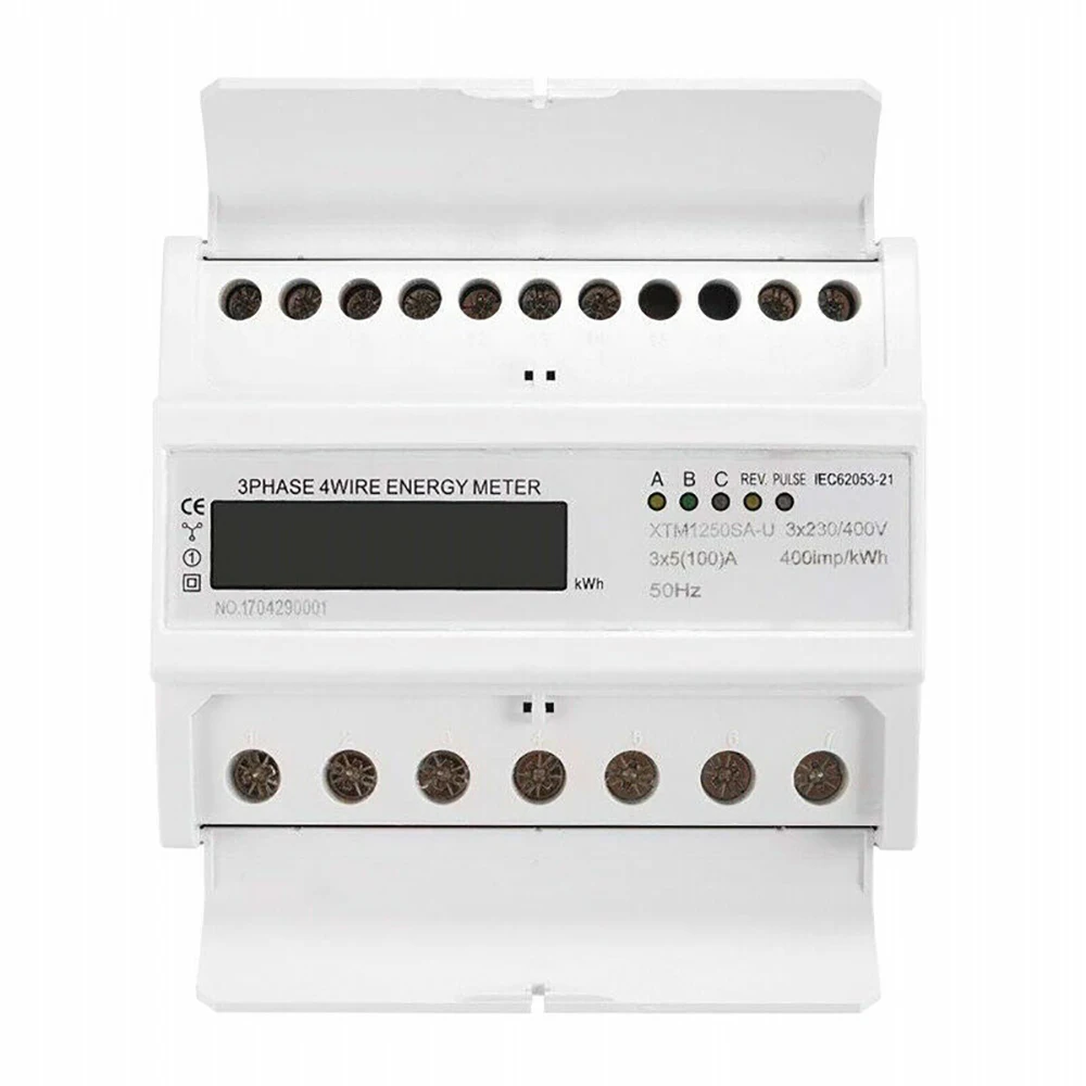 XTM125SA-U 3 Phase Energy Meter 35mm Standard DIN Rail Install 230V 400V AC IEC 62053-21 IP51 7 Digits LCD Ten Pole Width
XTM125SA-U 3 Phase Energy Meter 35mm Standard DIN Rail Install 230V 400V AC IEC 62053-21 IP51 7 Digits LCD Ten Pole Width