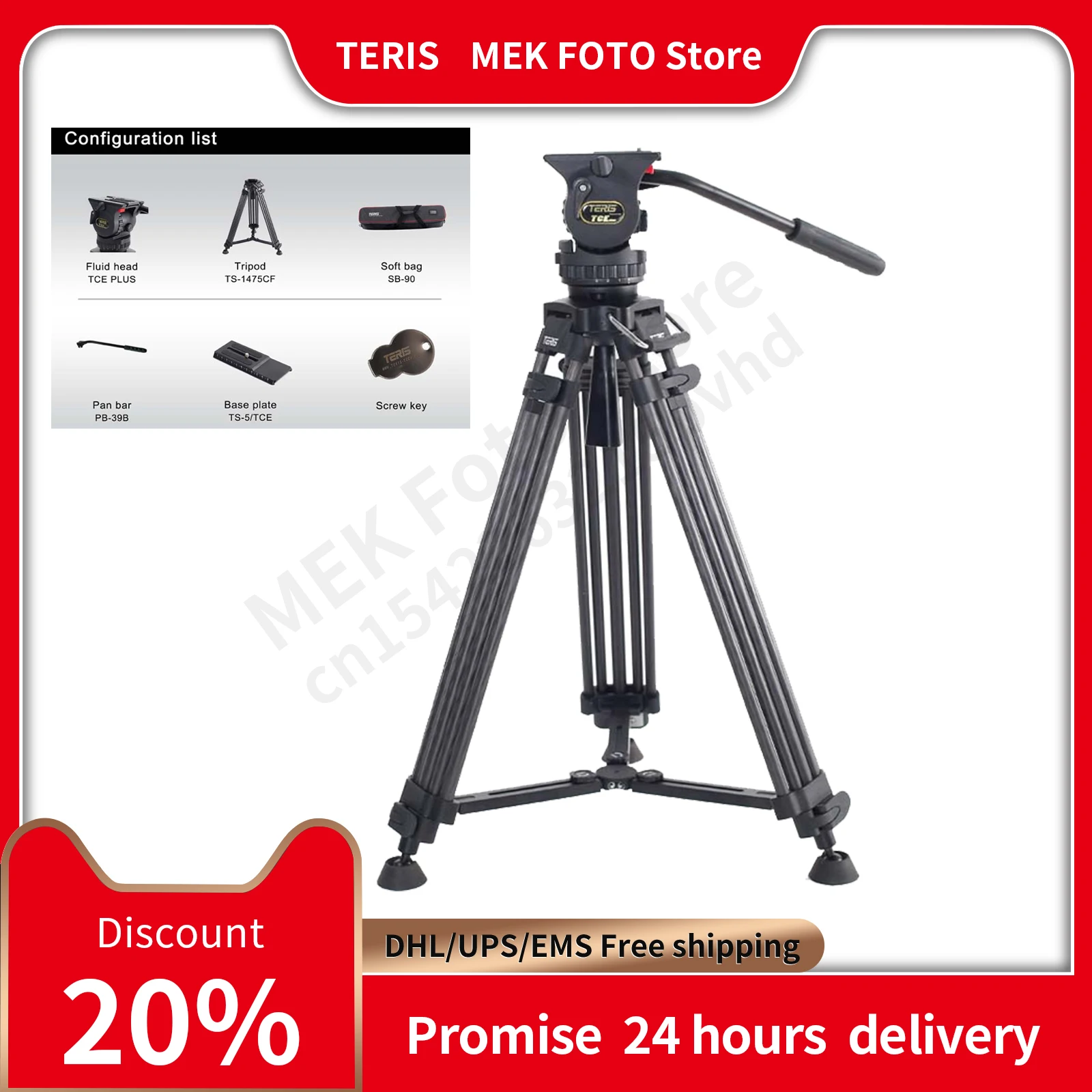 TERIS TRIX TCE-CF PLUS Carbon Fiber Video Camera Tripod Kit w/ Fluid Head Load 7KG Professional Tripod free shipping DHL EMS UPS
TERIS TRIX TCE-CF PLUS Carbon Fiber Video Camera Tripod Kit w/ Fluid Head Load 7KG Professional Tripod free shipping DHL EMS UPS