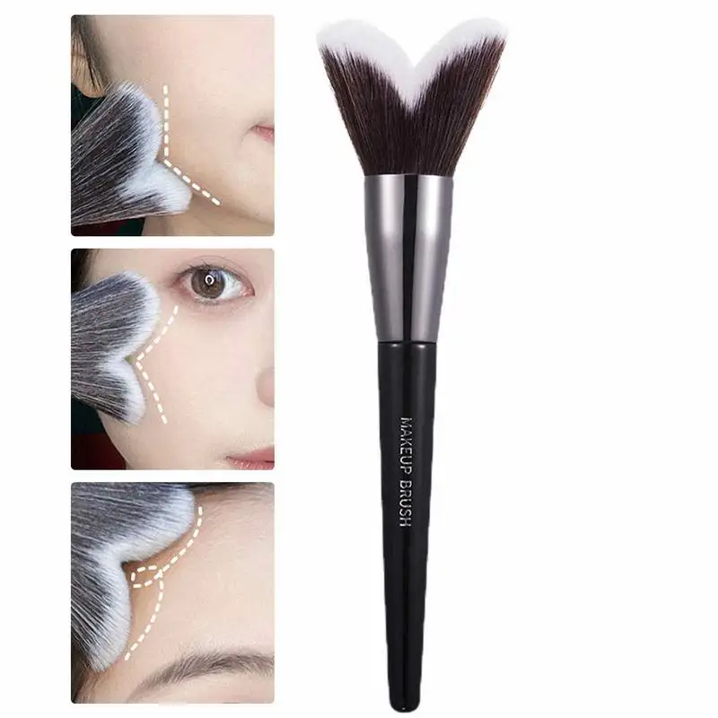 Кисть для контуринга, мягкая пушистая кисть для контуринга, Кисть для макияжа, Уникальная изогнутая кисть для растушевки и контуринга, инструмент для женщин