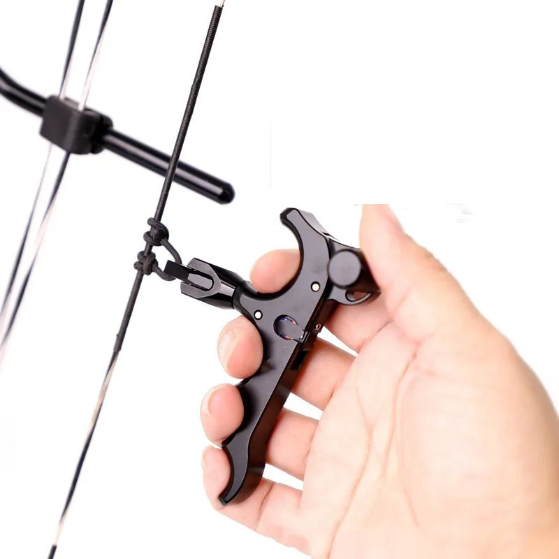 

1piece Compound Bow 4 Finger Release Aid 360 Degree Rotation Adjustable Caliper Trigger Grip Thumb Release Archery Hunting