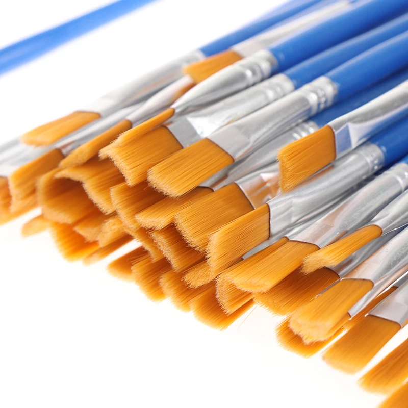 50Pcs Flat Paint Brushes With Nylon Hair Small Brush Bulk For Detail Painting 
50Pcs Flat Paint Brushes With Nylon Hair Small Brush Bulk For Detail Painting