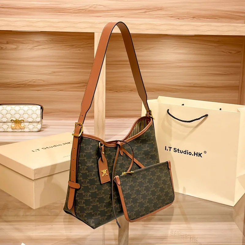 Luxury and Fashion CELI Brand Women's Genuine Leather Commuter Handbag Advanced Large Capacity One Shoulder Crossbody Bucket Bag
Luxury and Fashion CELI Brand Women's Genuine Leather Commuter Handbag Advanced Large Capacity One Shoulder Crossbody Bucket Bag