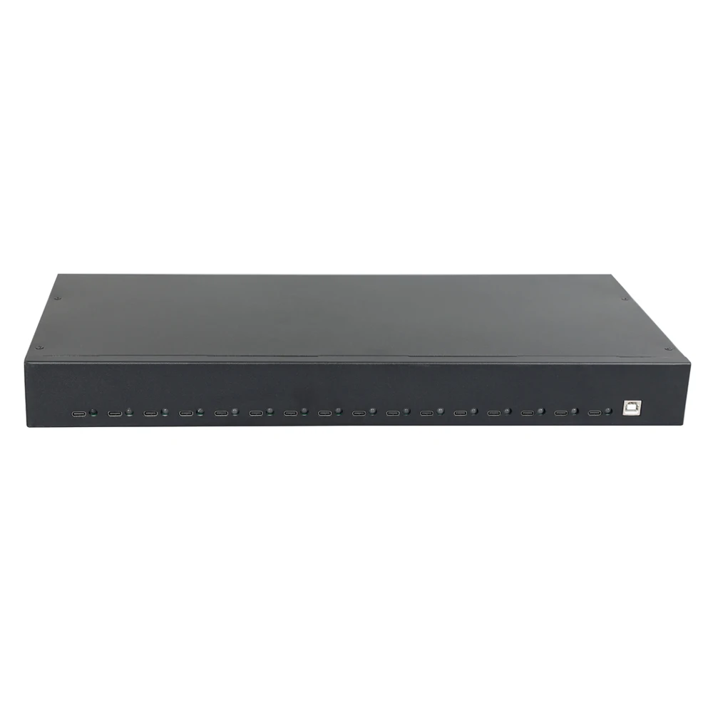 Sipolar 200W powered 16 port USB-C Type-C 5V 2.1A smartphones syncs and charger hub for EIA-standard 19" rack charging box cart
Sipolar 200W powered 16 port USB-C Type-C 5V 2.1A smartphones syncs and charger hub for EIA-standard 19" rack charging box cart