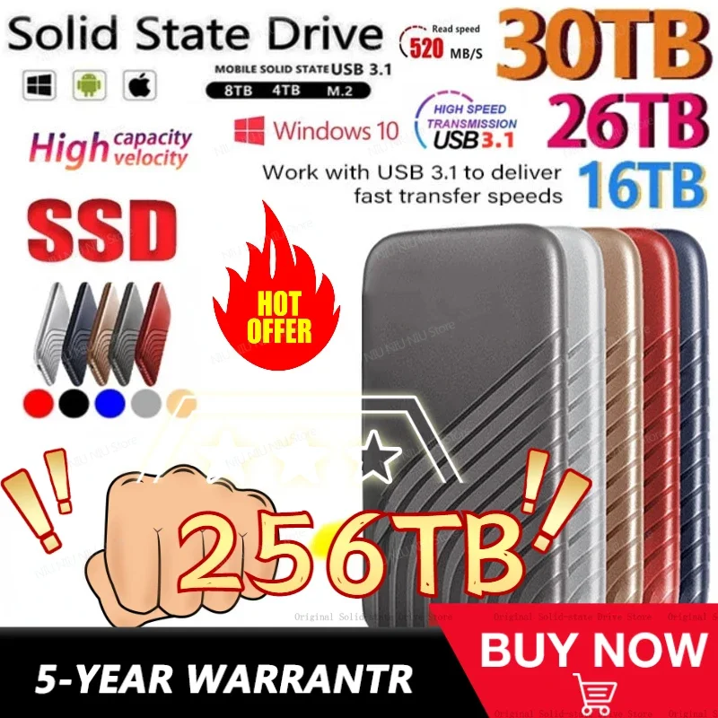 Xaiomi New SSD 4TB 128TB Flash Hard Drive External Type-C High Speed USB3.1 2TB SSD Storage Portable HD Hard Disk For Laptop/PC
Xaiomi New SSD 4TB 128TB Flash Hard Drive External Type-C High Speed USB3.1 2TB SSD Storage Portable HD Hard Disk For Laptop/PC
