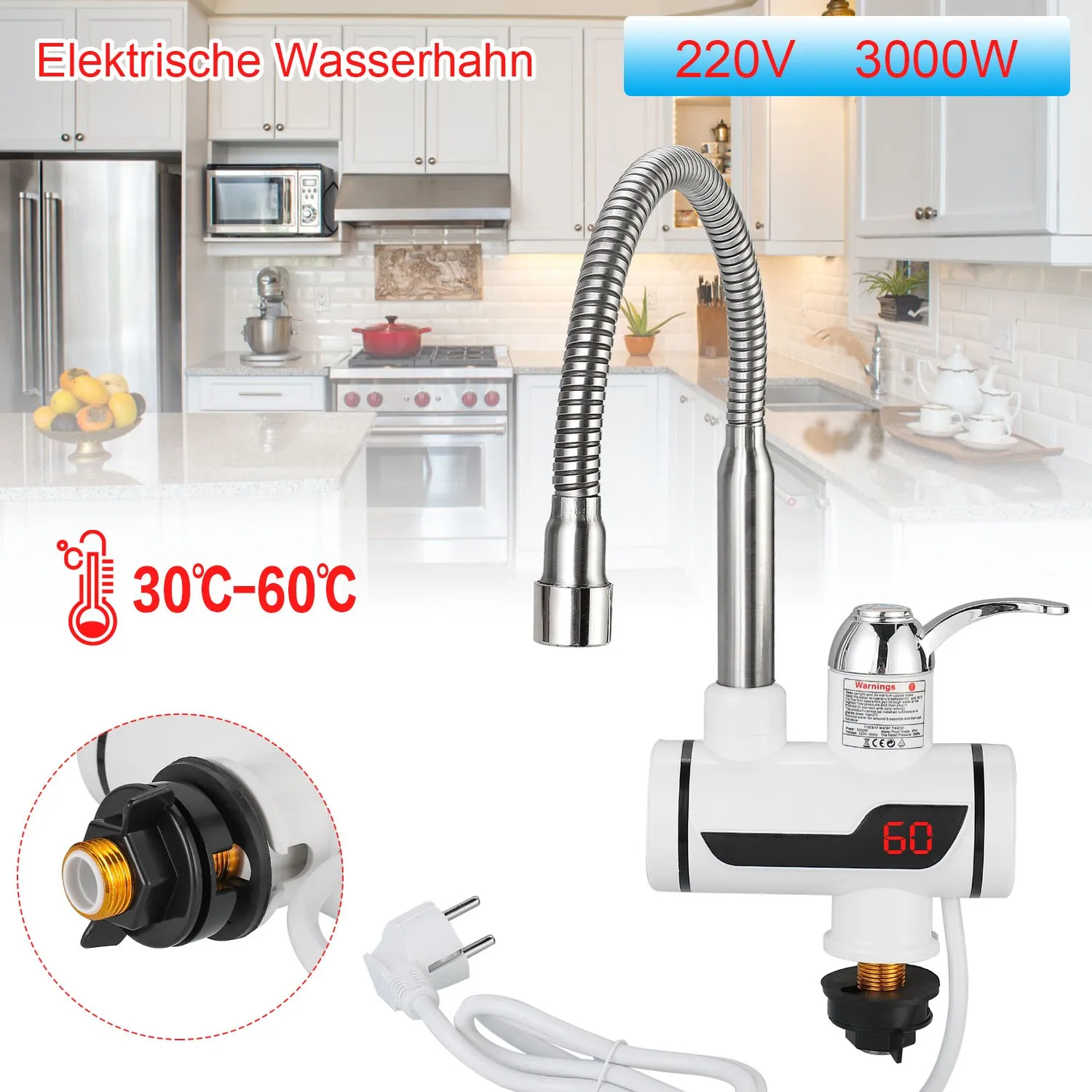 Household Heating Faucet Kitchen Bathroom Tap Faucet Electric Hot Water Faucet With Digital Display 3000W Hot Cold Water Faucet
Household Heating Faucet Kitchen Bathroom Tap Faucet Electric Hot Water Faucet With Digital Display 3000W Hot Cold Water Faucet