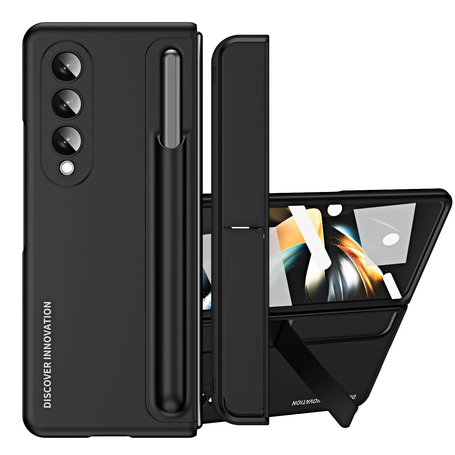 Чехол для Samsung Galaxy Z Fold 4 Fold3 с подставкой и S-держателем для ручек, защитная задняя крышка с подставкой и карманом для Z Fold4
Чехол для Samsung Galaxy Z Fold 4 Fold3 с подставкой и S-держателем для ручек, защитная задняя крышка с подставкой и карманом для Z Fold4