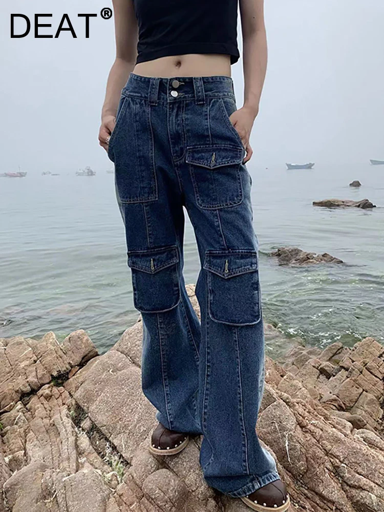 DEAT Fashion Women Jeans High Waist Long Straight Loose Spliced Multiple Pockets Blue Denim Pants Spring 2023 Trend New 17A6153
DEAT Fashion Women Jeans High Waist Long Straight Loose Spliced Multiple Pockets Blue Denim Pants Spring 2023 Trend New 17A6153