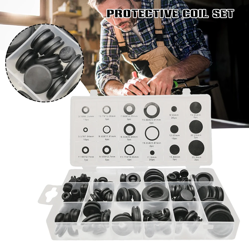 125Pcs Protective Coil Set O Ring Assortment Kit for Protecting Wire Plug Cable Perfect box Coil Protection Set Durable LB88
125Pcs Protective Coil Set O Ring Assortment Kit for Protecting Wire Plug Cable Perfect box Coil Protection Set Durable LB88