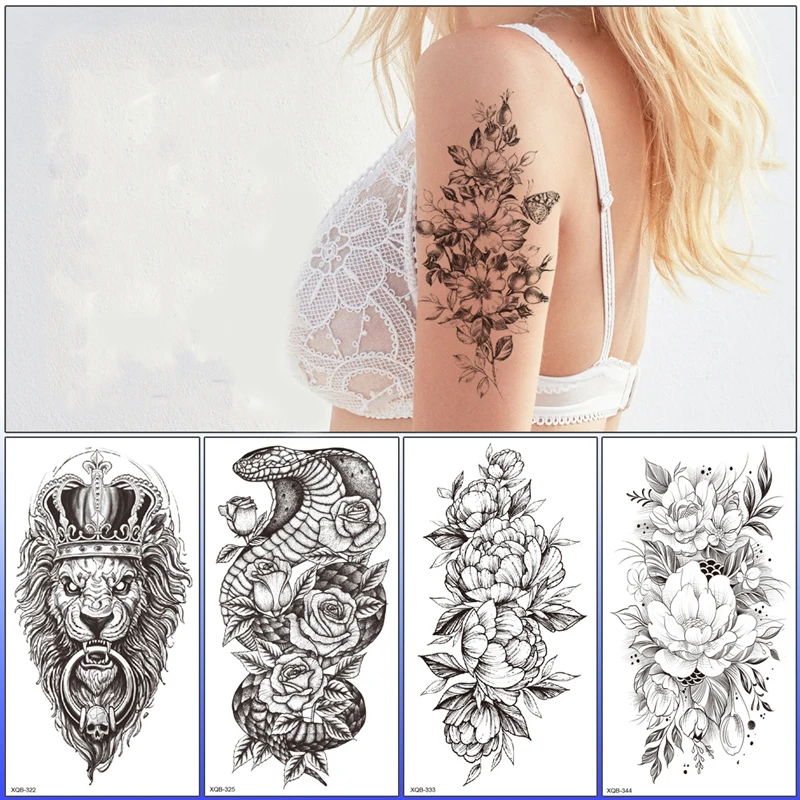 Realistic Fake Tattoos for Women Waterproof Temporary Tattoo Sticker Black Rose Flower Pattern Arm Sleeve Tatoos Naked Girls
Realistic Fake Tattoos for Women Waterproof Temporary Tattoo Sticker Black Rose Flower Pattern Arm Sleeve Tatoos Naked Girls