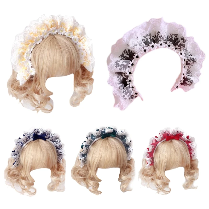 E9LC женские плиссированные кружевные головные обручи с красочным бантом, украшения для макияжа, головные уборы
E9LC женские плиссированные кружевные головные обручи с красочным бантом, украшения для макияжа, головные уборы