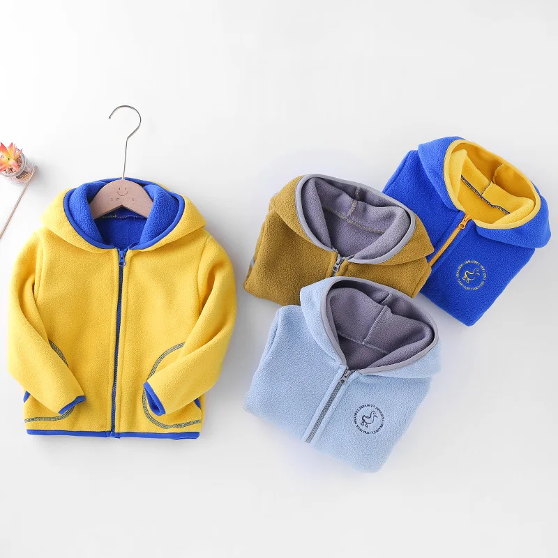 Children's Contrast Color Polar Fleece Sweater Boys Girls Autumn And Winter Plush Thickening Hooded Jacket in Big Kid Sportswear
Children's Contrast Color Polar Fleece Sweater Boys Girls Autumn And Winter Plush Thickening Hooded Jacket in Big Kid Sportswear