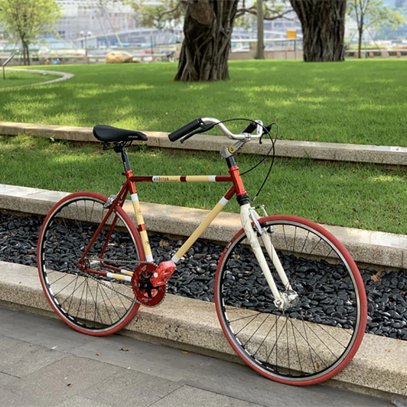 Vintage Single Speed Bicycle Steel Frame Handlebar Angle Adjustable Built In Shock Absorbing Front Fork Commuter Retro Bike
Vintage Single Speed Bicycle Steel Frame Handlebar Angle Adjustable Built In Shock Absorbing Front Fork Commuter Retro Bike