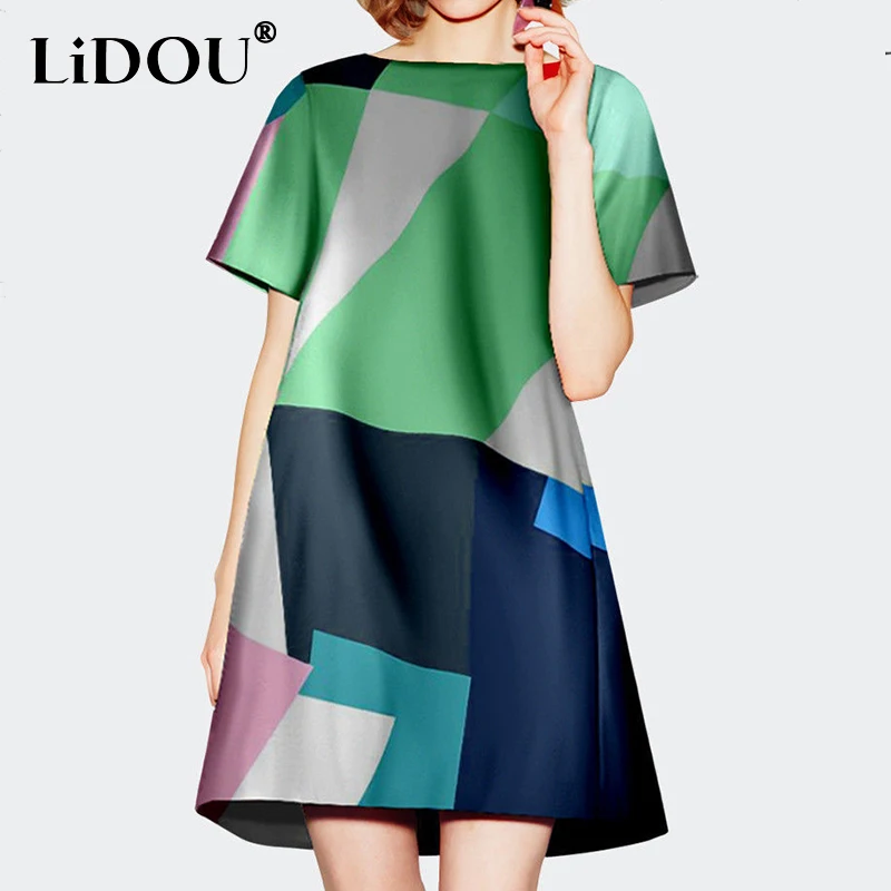 2022 Summer Fashion Contrast Color Simple Elegant A-line Midi Dresses Women Streetwear Short Sleeve Loose Casual Dress Vestido
2022 Summer Fashion Contrast Color Simple Elegant A-line Midi Dresses Women Streetwear Short Sleeve Loose Casual Dress Vestido