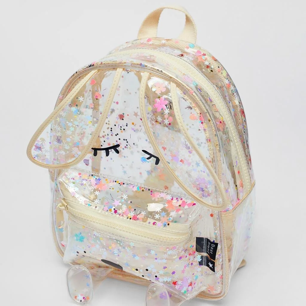 Summer New Sequin Glittering Rabbit Transparent Backpack Shopping Glittering Powder Cute Children's Lady Backpack
Summer New Sequin Glittering Rabbit Transparent Backpack Shopping Glittering Powder Cute Children's Lady Backpack