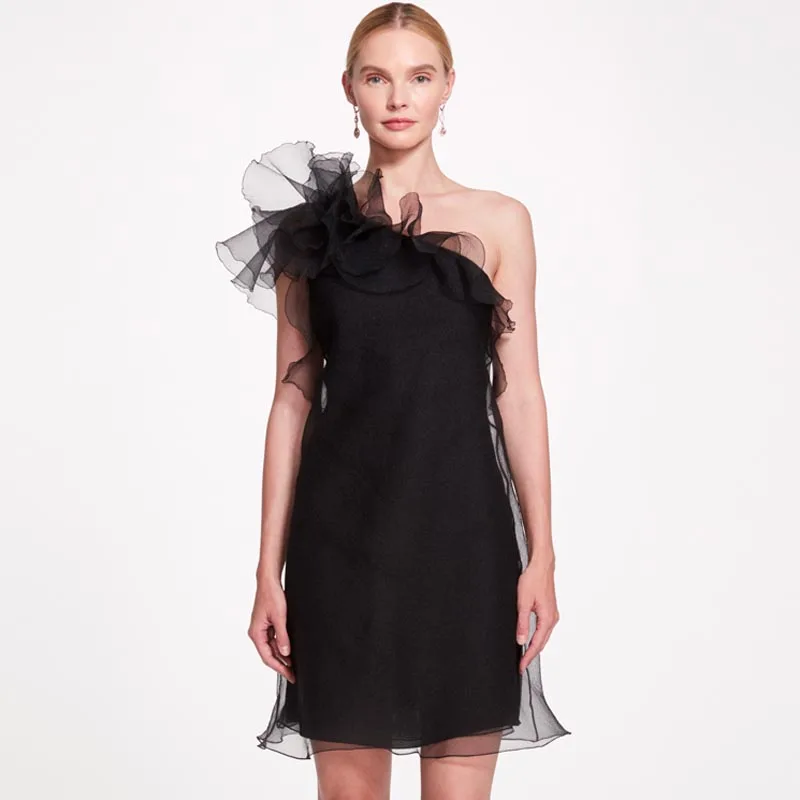 Mini Tunic Cocktail Dress One Shoulder Black Chiffon Mini Dress Ruffles Straight Party Dresses For Women Sexy Open Back Clothes
Mini Tunic Cocktail Dress One Shoulder Black Chiffon Mini Dress Ruffles Straight Party Dresses For Women Sexy Open Back Clothes