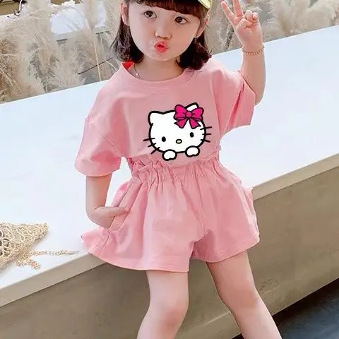 Kawaii Hello Kitty Anime Childrens Set Summer Short Sleeve Little Girl Two Piece Cute Cartoon Versatile Thin Shorts Half Sleeve
Kawaii Hello Kitty Anime Childrens Set Summer Short Sleeve Little Girl Two Piece Cute Cartoon Versatile Thin Shorts Half Sleeve
