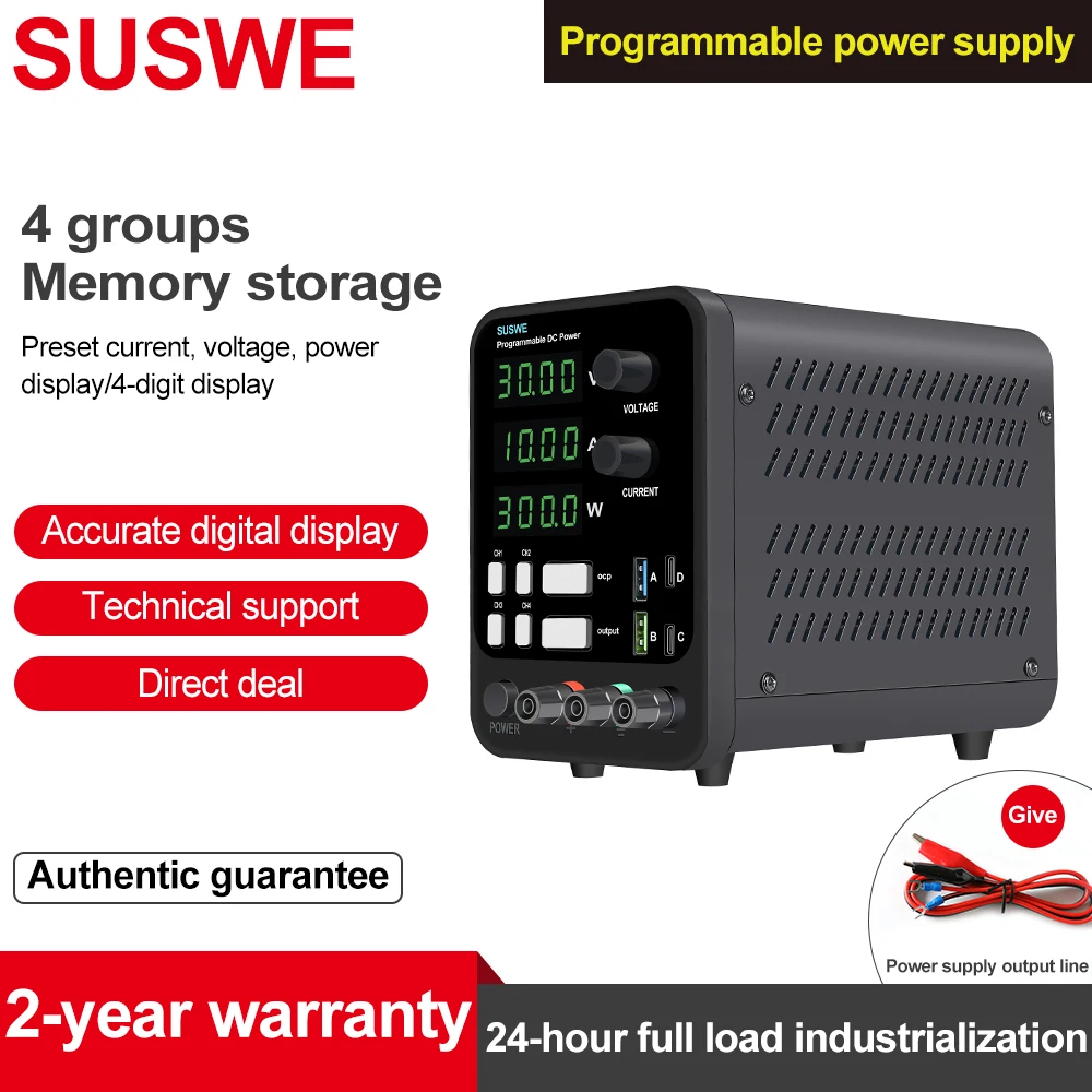 300W 360W 30V 10A 60V 5A 120V 3A DC Adjustable Power Supply 4 Digit Display Mini Laboratory Power Supply Voltage Regulator
300W 360W 30V 10A 60V 5A 120V 3A DC Adjustable Power Supply 4 Digit Display Mini Laboratory Power Supply Voltage Regulator
