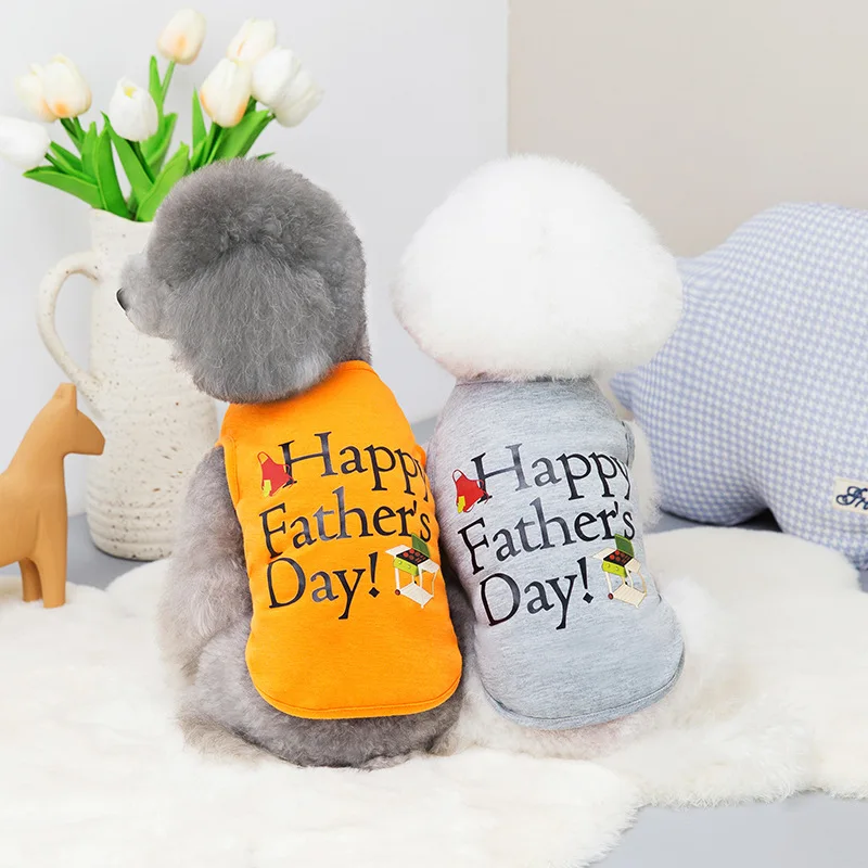 Kawaii Dog Clothes Father's Day Clothes for Dog Cartoon Small Costume Vest Pet Clothing Spring Summer Fashion Colorful Mascotas
Kawaii Dog Clothes Father's Day Clothes for Dog Cartoon Small Costume Vest Pet Clothing Spring Summer Fashion Colorful Mascotas