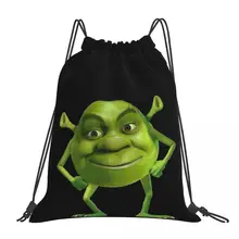 Shrek Meme Face - Shrek Wazowski Backpacks Portable Drawstring Bags Drawstring Bundle Pocket Storage Bag Book Bags For Man Woman