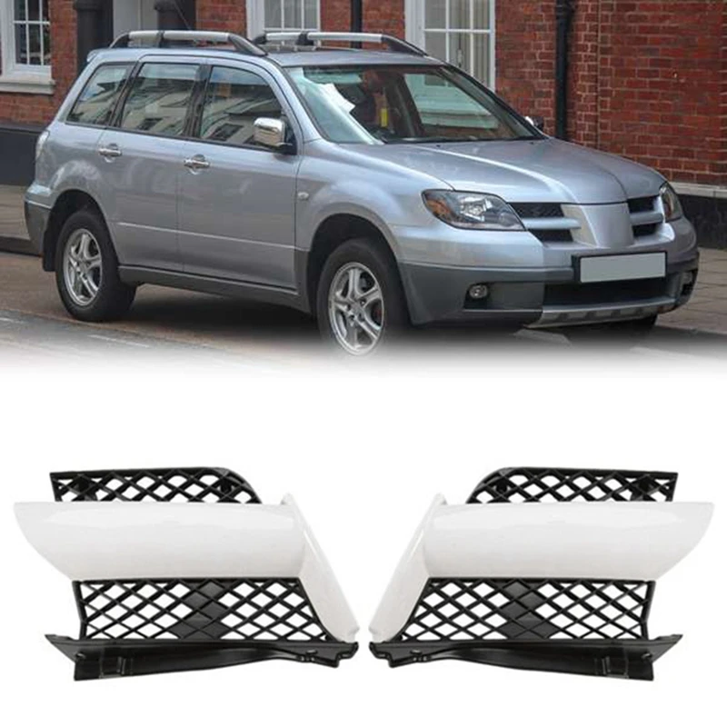 

1Pair Front Car Bumper Upper Intake Grilles Cover Fit For Mitsubishi Outlander 2003 2004 2005 2006