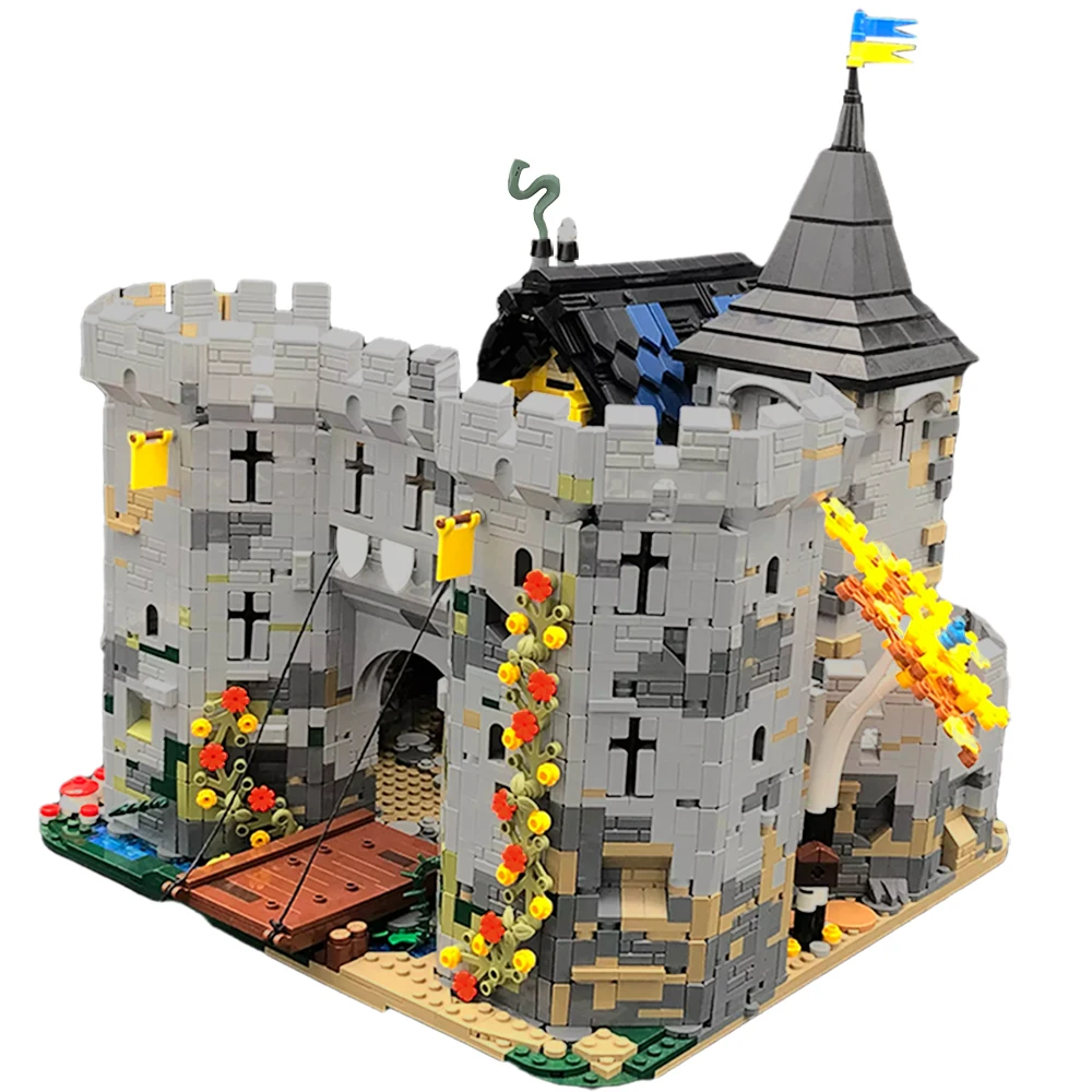 

MOC Black Of Falconed's Fortress Building Block Set For Medieval Lions' Castle City Model DIY Brick Toy Kids Birthday Gift