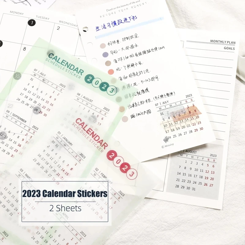 2 Sheets/Set 2022 / 2023 Calendar Stickers Monthly Schedule Mark Agenda Functional Planner Stationery Stickers
2 Sheets/Set 2022 / 2023 Calendar Stickers Monthly Schedule Mark Agenda Functional Planner Stationery Stickers