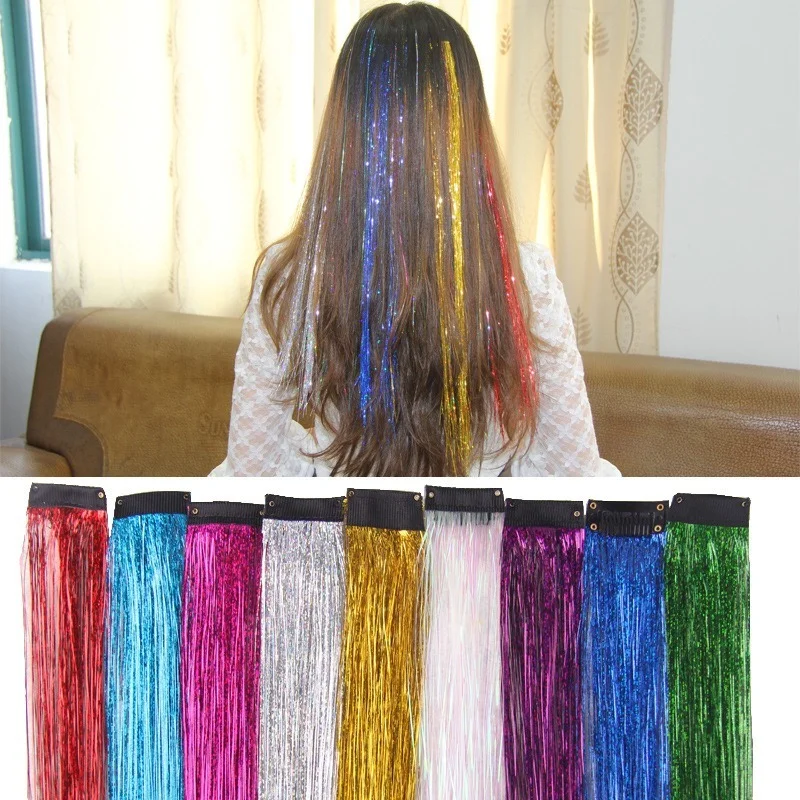12pcs Women Girls Glitter Fairy Silk Hair Tinsel Strands Shiny Wig Extensions Clips Snap Comb for Party Birthday Cosplay
12pcs Women Girls Glitter Fairy Silk Hair Tinsel Strands Shiny Wig Extensions Clips Snap Comb for Party Birthday Cosplay