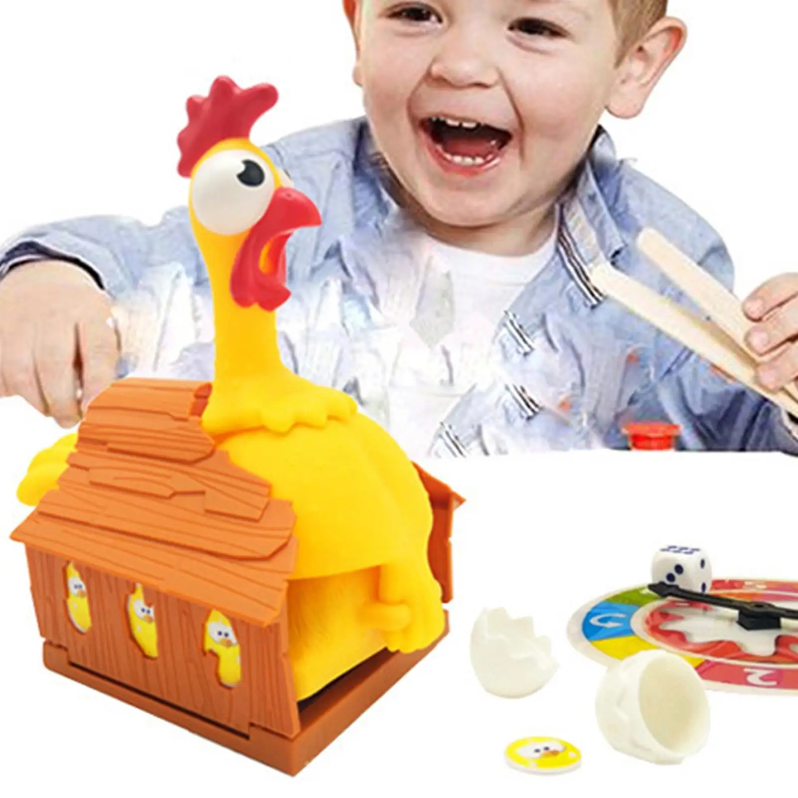 

Squeeze Chicken Egg Laying Hens Anti Stress Toy For Kids Adult Halloween Gifts Tabletop Game Tricky Funny Gadgets Party Prank