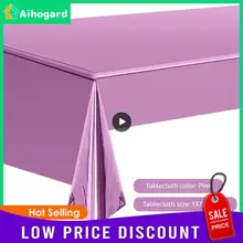 1PCS Polychromatic Aluminum Film Tablecloth Easy To Clean Waterproof Disposable Tablecloth Bar Supplies Plastic Foil Table Cover