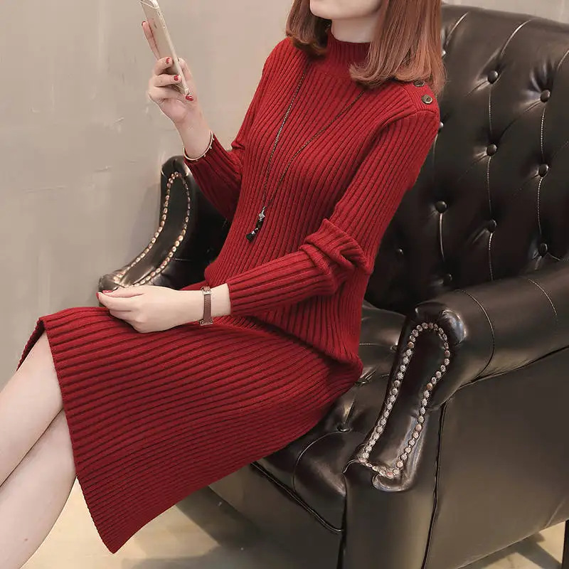 Knitted Long Sleeve Dress Women 2023 Autumn Winter Loose Dresses Ladies Elegant Sweater Bodycorn Dress Clothes Ladies R169
Knitted Long Sleeve Dress Women 2023 Autumn Winter Loose Dresses Ladies Elegant Sweater Bodycorn Dress Clothes Ladies R169