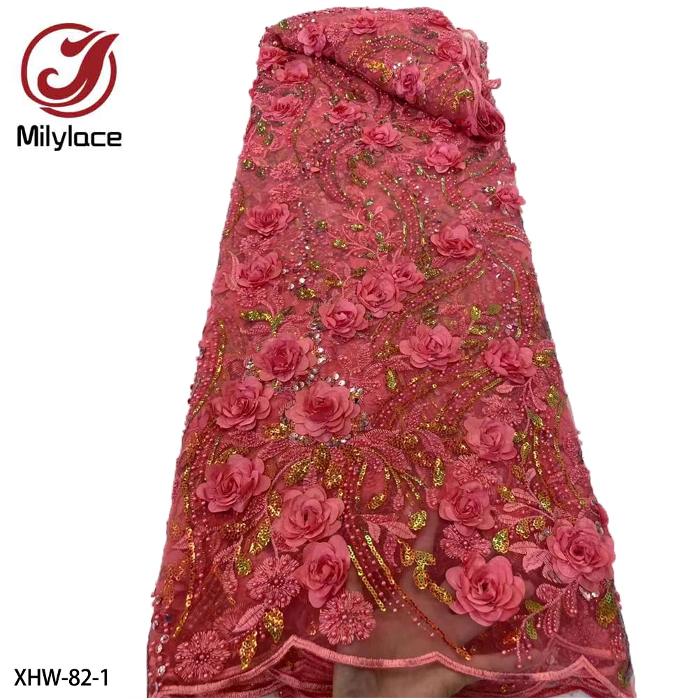 Luxury Beaded Bridal Lace Fabric 2022 High Quality Embroidery African Net Sequins Lace Fabric 5Yard for Wedding XHW-82
Luxury Beaded Bridal Lace Fabric 2022 High Quality Embroidery African Net Sequins Lace Fabric 5Yard for Wedding XHW-82
