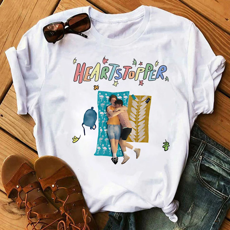 

Rainbow Heartstopper T Shirt Women Nick and Charlie Romance 2022 New TV Series Fans T Shirt Unisex Streetwear Top Tees Male