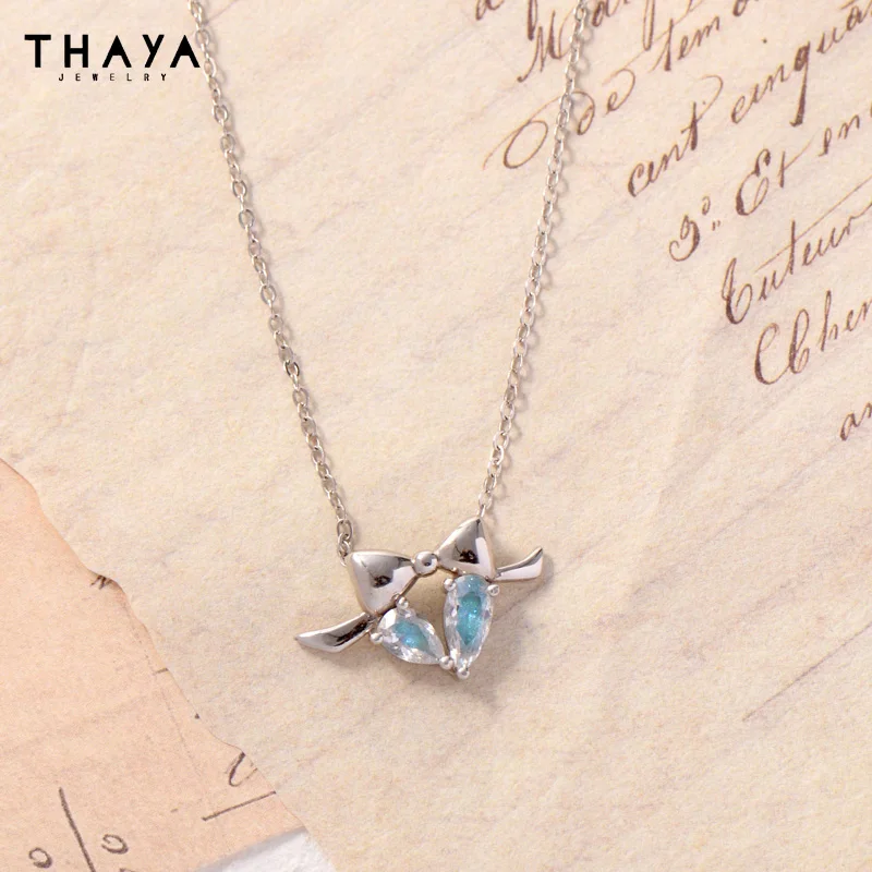 Thaya 2023 New Trendy Bow Pendant Women Necklaces 100% S925 Silver Crystal Necklace For Women Elegant Engagement Fine Jewelry
Thaya 2023 New Trendy Bow Pendant Women Necklaces 100% S925 Silver Crystal Necklace For Women Elegant Engagement Fine Jewelry