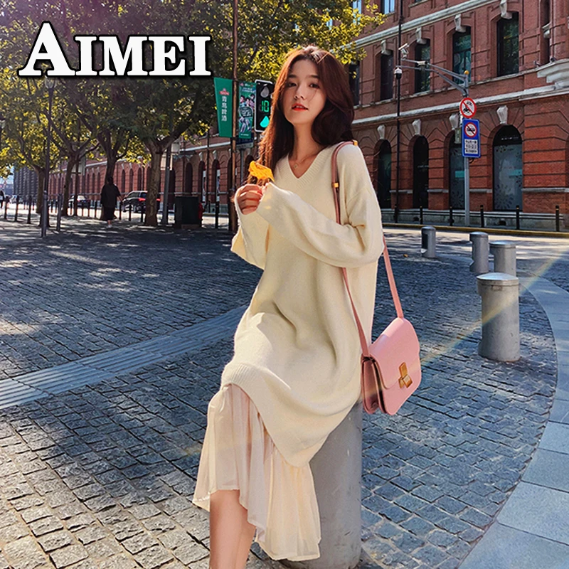 Y2k Women's Autumn Winter Dress Luxurious Loose Women Sweater Dress Elegant Knitting Ruffles Patchwork Female Knitted Skirts
Y2k Women's Autumn Winter Dress Luxurious Loose Women Sweater Dress Elegant Knitting Ruffles Patchwork Female Knitted Skirts