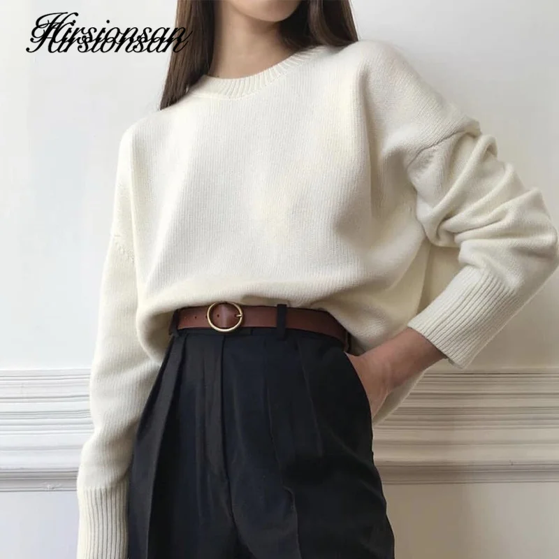 Hirsionsan Winter Oversized Sweater Women 2022 Elegant Knitted Basic Pullovers O Neck Loose Soft Female Cashmere Jumper
Hirsionsan Winter Oversized Sweater Women 2022 Elegant Knitted Basic Pullovers O Neck Loose Soft Female Cashmere Jumper