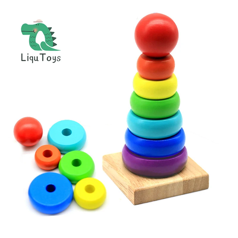 LIQU Early Educational Toys Wooden Rainbow Stacking Ring Tower Game Blocks Baby Montessori Kids
LIQU Early Educational Toys Wooden Rainbow Stacking Ring Tower Game Blocks Baby Montessori Kids