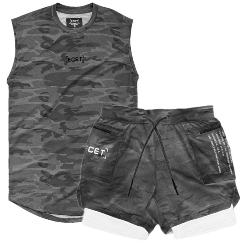 Summer 2 Pcs/Set Sports Set Men's Suits Running Shirts/Vests+Sports Shorts Jogging Mens Sportswear Suit Running Fitness Gym Sets
Summer 2 Pcs/Set Sports Set Men's Suits Running Shirts/Vests+Sports Shorts Jogging Mens Sportswear Suit Running Fitness Gym Sets