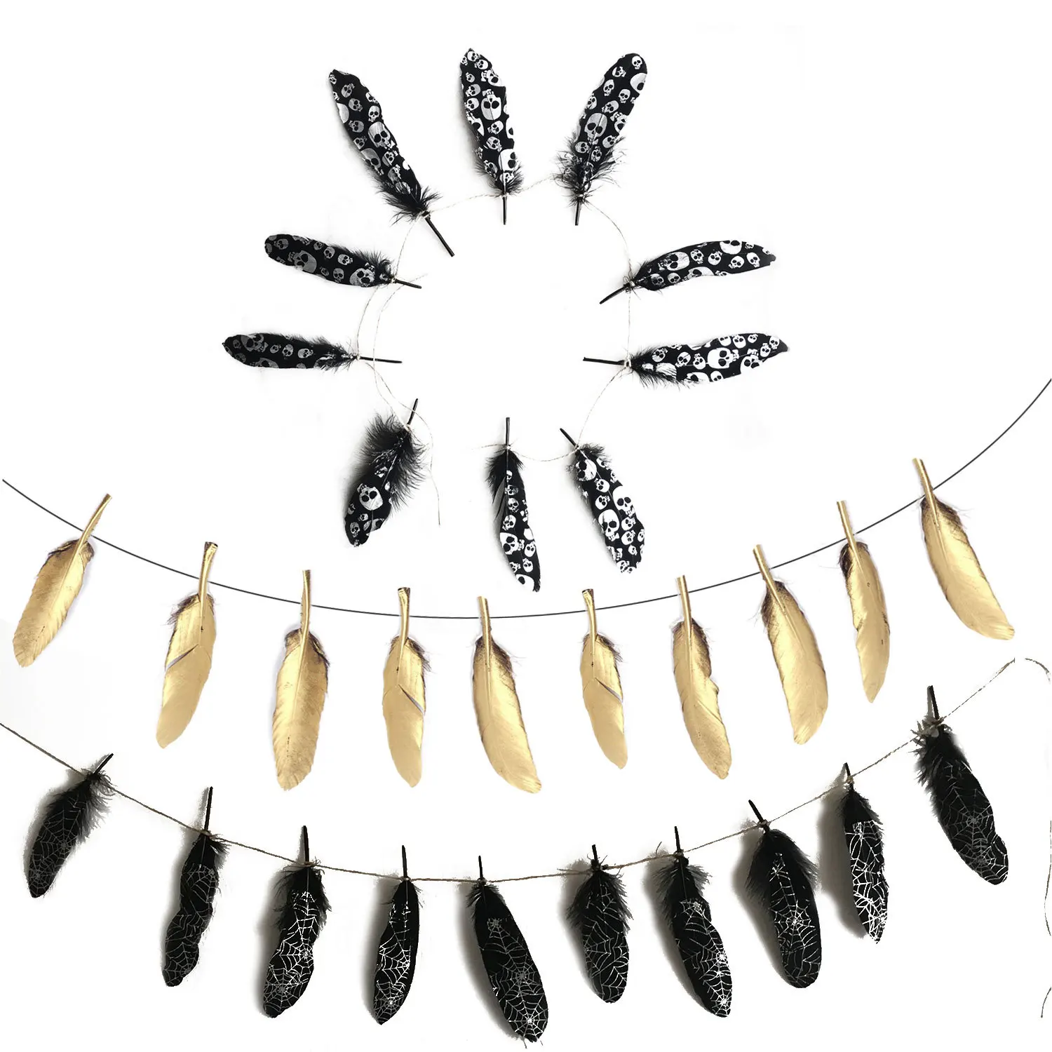 Spider Web Pattern Feathers Shape Banner Halloween Party Decoration Gold Feather Banner Hawaii Party Bar Supplies
Spider Web Pattern Feathers Shape Banner Halloween Party Decoration Gold Feather Banner Hawaii Party Bar Supplies