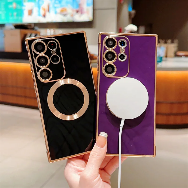 Simple Plating Pure Color Soft Case For Samsung Galaxy S23 22 21 20FE Plus Ultra ShockProof Wireless Magnet Charging Cover
Simple Plating Pure Color Soft Case For Samsung Galaxy S23 22 21 20FE Plus Ultra ShockProof Wireless Magnet Charging Cover