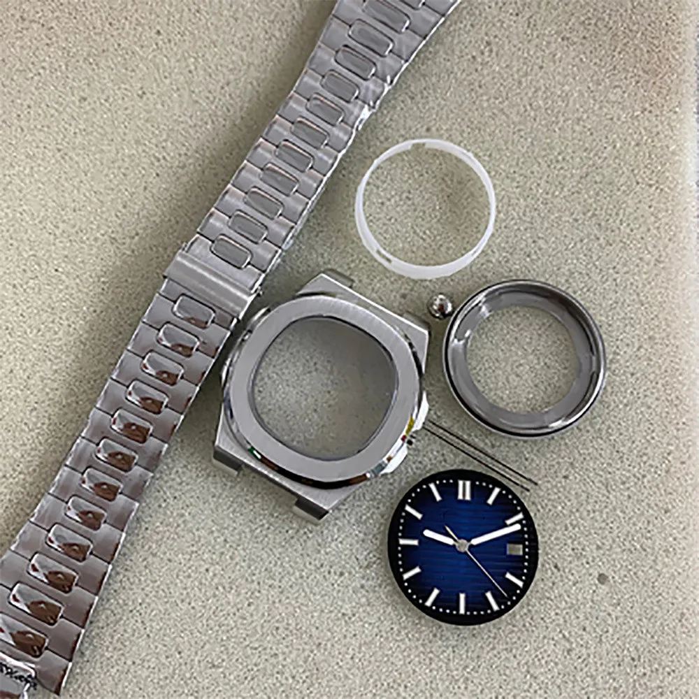 41mm Stainless Steel Sapphire Mirror Watch Case with S Logo Dial, 1 Set Watch Full Kit, Case Strap Hands for NH35 NH36 Movement
41mm Stainless Steel Sapphire Mirror Watch Case with S Logo Dial, 1 Set Watch Full Kit, Case Strap Hands for NH35 NH36 Movement