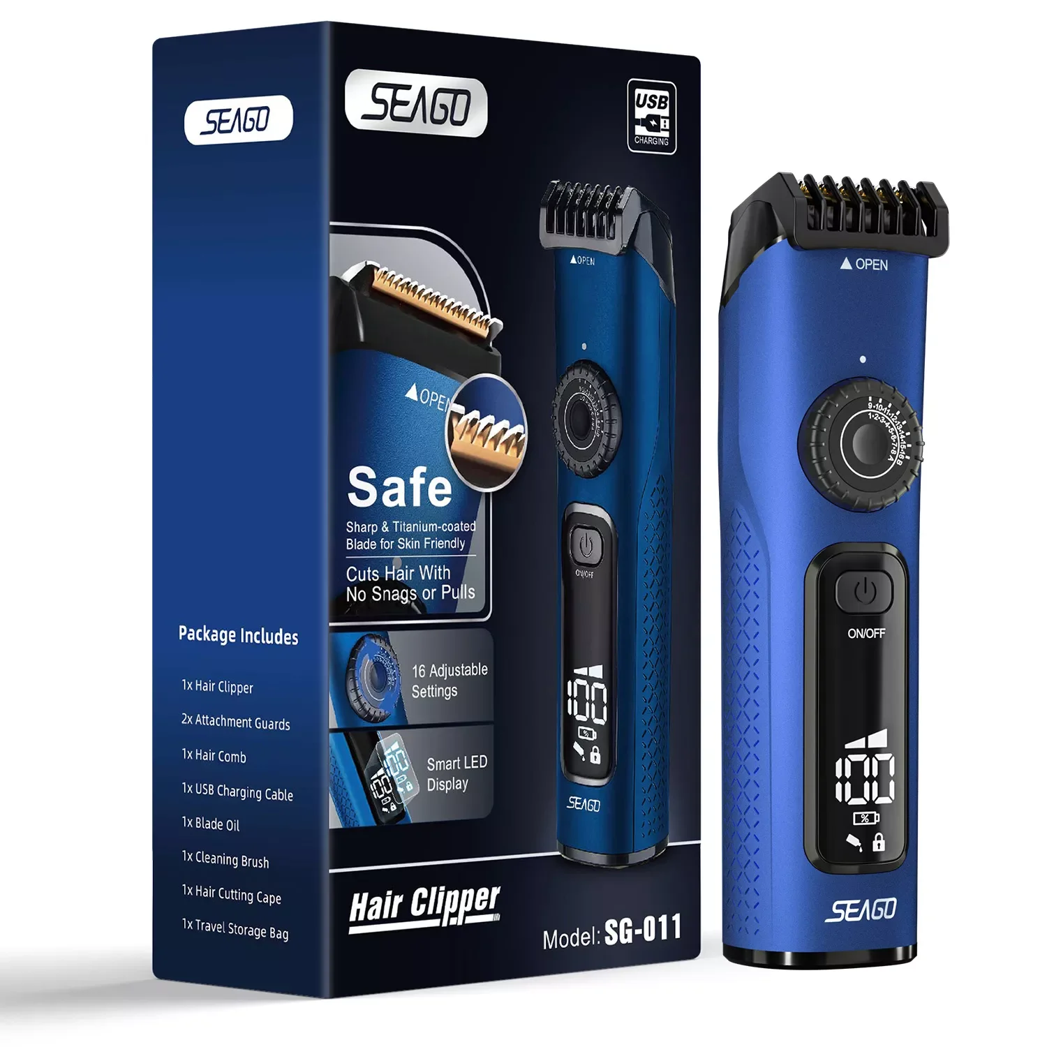 Seago Electric Cordless Hair Clipper Machine Professional Hair Trimmer For Men With LCD Display Rechargeable Complete Set
Seago Electric Cordless Hair Clipper Machine Professional Hair Trimmer For Men With LCD Display Rechargeable Complete Set