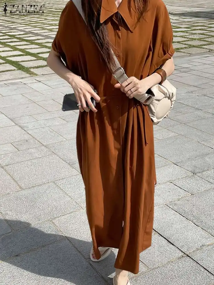 Элегантное женское платье-рубашка большого размера, лето 2022, модное однотонное платье ZANZEA для офиса, женский длинный сарафан на шнуровке
Элегантное женское платье-рубашка большого размера, лето 2022, модное однотонное платье ZANZEA для офиса, женский длинный сарафан на шнуровке