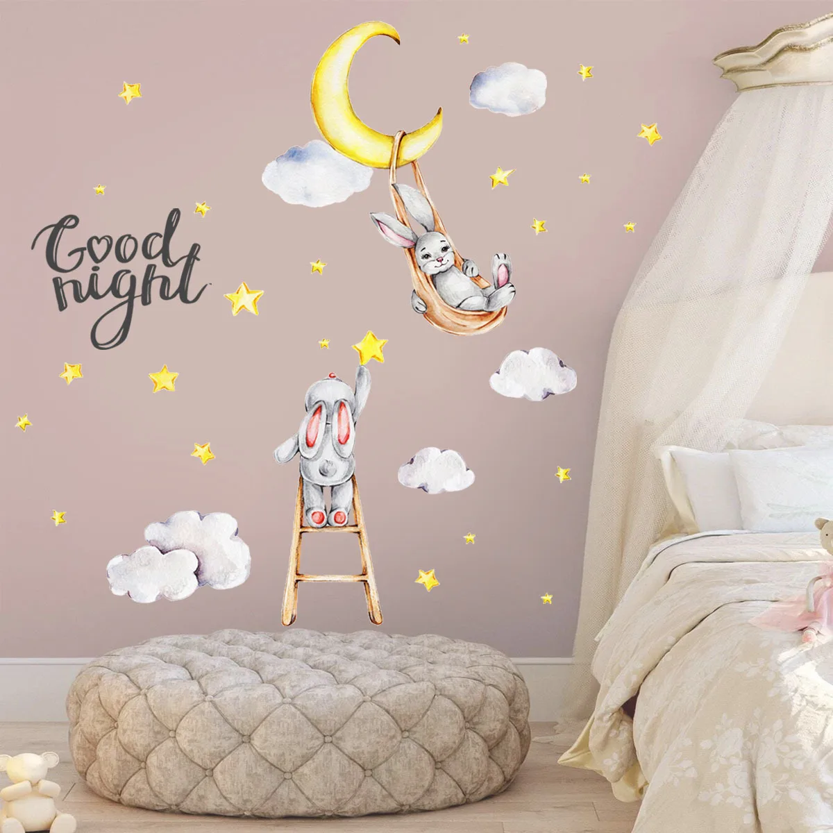 Cartoon Moon Rabbit Baby Wall Stickers Baby Kids Room Bedroom Home Decor Decals Background Decoration Cute Animal Sticker
Cartoon Moon Rabbit Baby Wall Stickers Baby Kids Room Bedroom Home Decor Decals Background Decoration Cute Animal Sticker