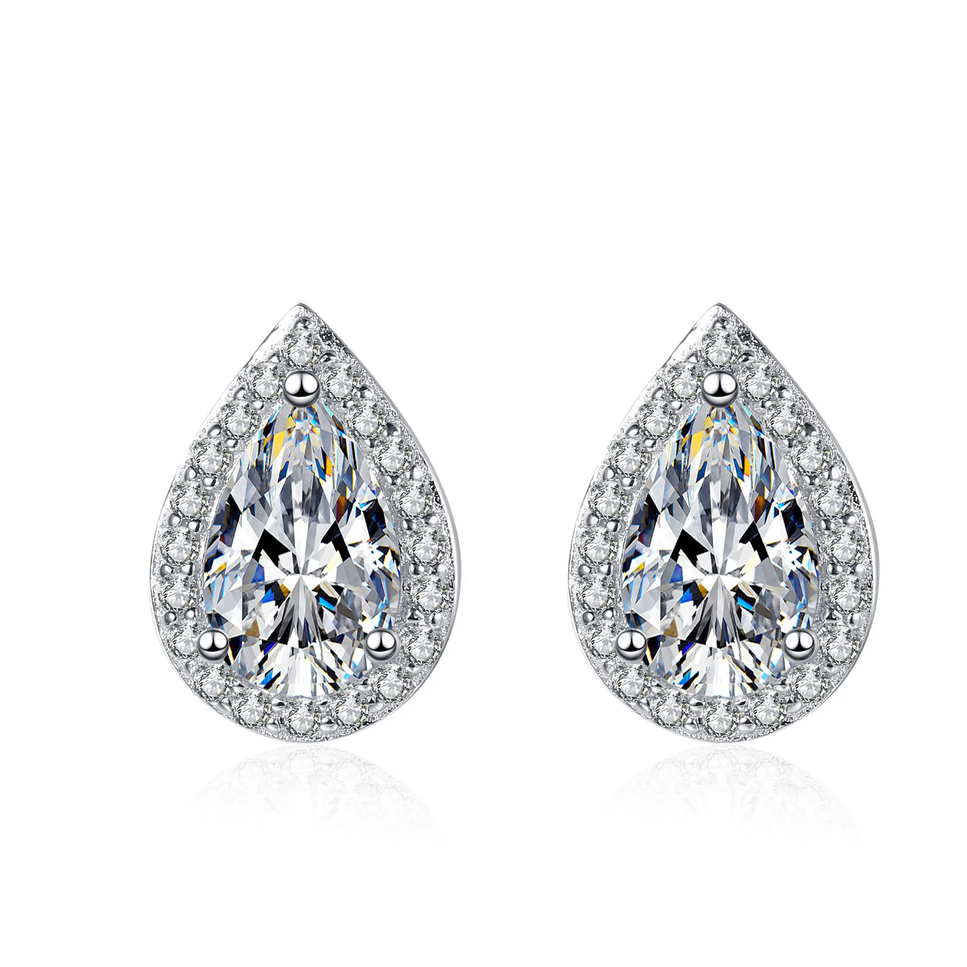 Aisne 2 ct Real VVS D Color Moissanite Stud Earrings For Women Top Quality 100% 925 Sterling Silver Sparkling Wedding Jewelry
Aisne 2 ct Real VVS D Color Moissanite Stud Earrings For Women Top Quality 100% 925 Sterling Silver Sparkling Wedding Jewelry